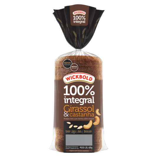 Pão Integral Girassol e Castanha WICKBOLD Pacote 400g